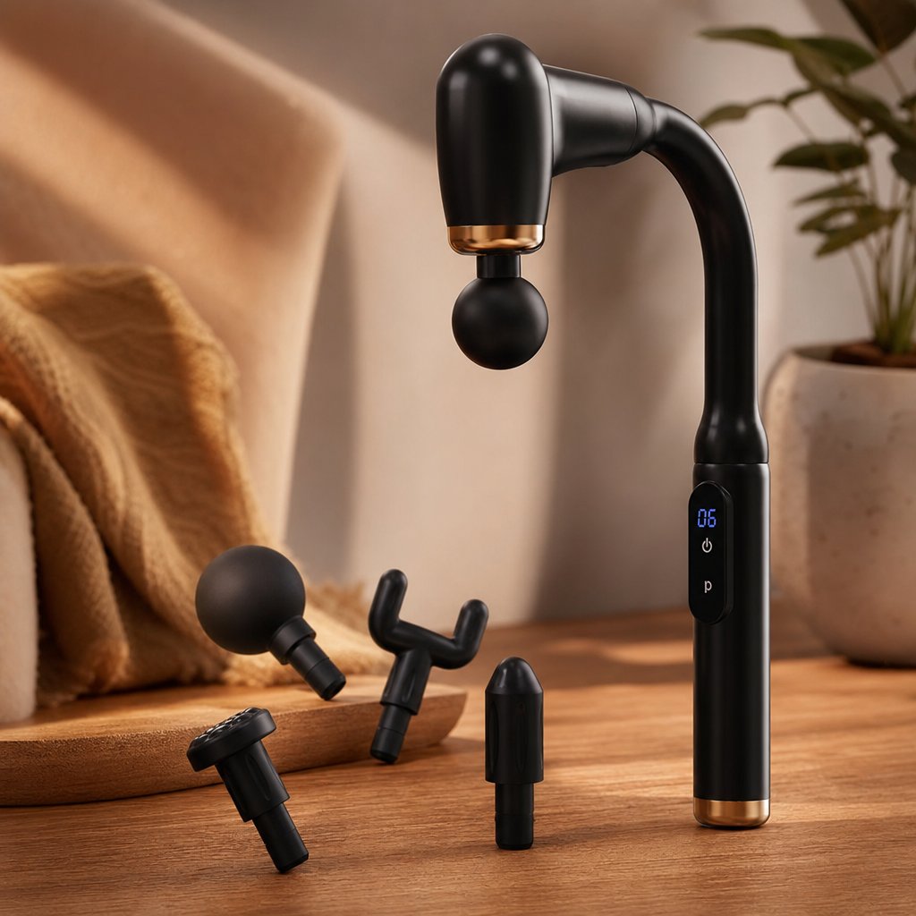 Percussion Massage Gun Elbow Handle - 3 Modes 6 Gear Deep Tissue Muscle Relaxation Athletes Recovery Percussion Hammer