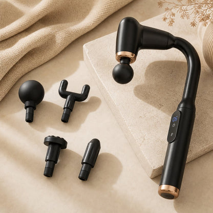 Percussion Massage Gun Elbow Handle - 3 Modes 6 Gear Deep Tissue Muscle Relaxation Athletes Recovery Percussion Hammer