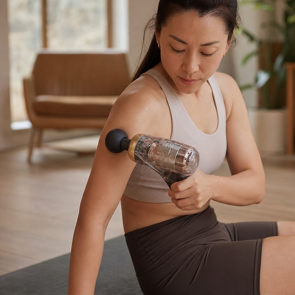 Percussion Massage Gun Elbow Handle - 3 Modes 6 Gear Deep Tissue Muscle Relaxation Athletes Recovery Percussion Hammer