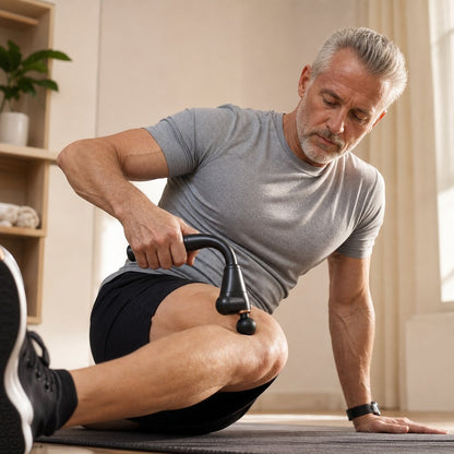 Percussion Massage Gun Elbow Handle - 3 Modes 6 Gear Deep Tissue Muscle Relaxation Athletes Recovery Percussion Hammer